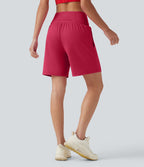 Short de yoga SoftlyZero™ Airy 2-en-1, taille haute, croisé, à effet frais InstantCool, 17,5 cm, avec poches