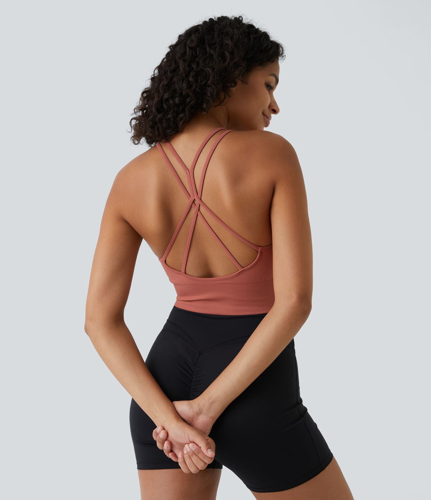 Brassière de sport maintien léger bretelles froncées doubles bonnets A-D OneForm Seamless Flow