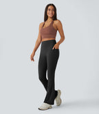 Pantalon de yoga à coupe bootcut gainant taille haute avec poches Halara UltraSculpt™