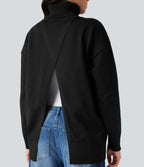 Pull tailleur col montant manches longues - Réversible devant et dos