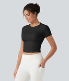 Haut de sport yoga OneForm sans couture Flow col rond manches courtes raglan ajusté