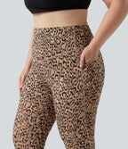 Legging de yoga grande taille Halara UltraSculpt™ taille haute gainant imprimé léopard avec poches
