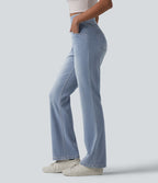 Jean Halara Flex™ Curvy taille haute bootcut délavé décontracté avec poches