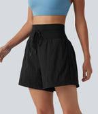 Short de course taille haute à œillets et cordon de serrage 12,5 cm avec poche