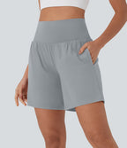 Short de yoga SoftlyZero™ Airy 2-en-1 taille très haute avec poches et effet frais InstantCool 17,5 cm
