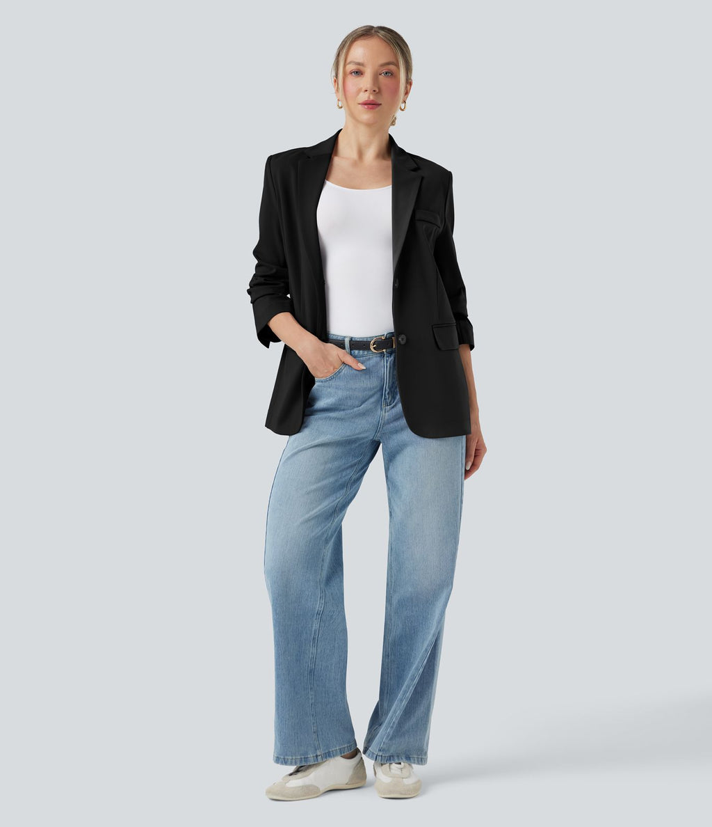 Blazer de travail col cranté à manches longues DayStretch avec poches