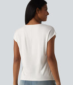 T-shirt col U manches courtes