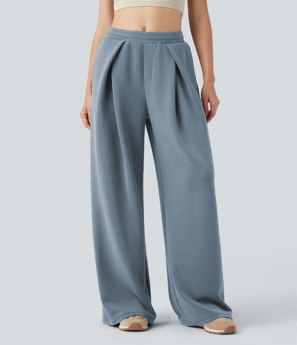 Pantalon décontracté SpacerTek™ baggy taille mi-haute, dos croisé avec cordon de serrage et poches