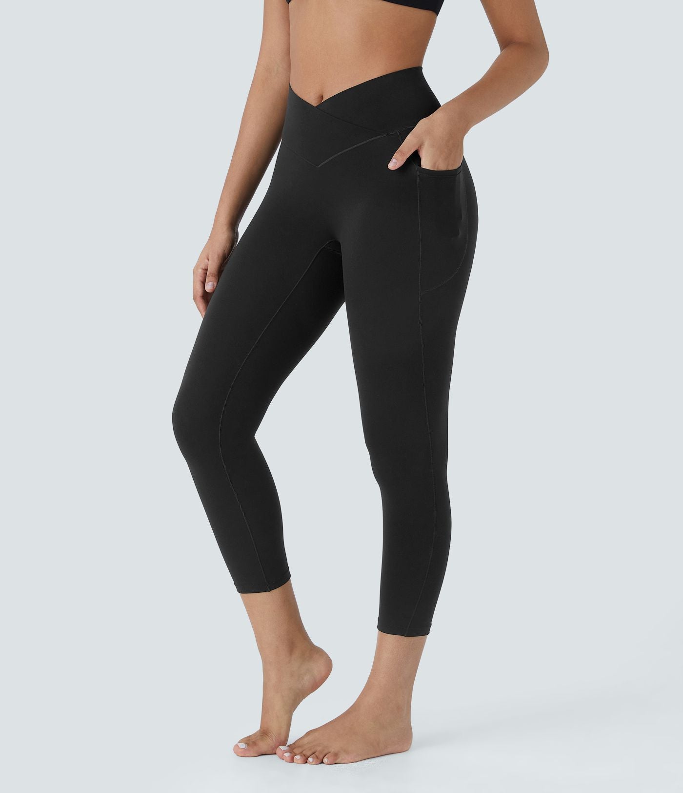 Softlyzero™ Legging Capri Unis Poches Croisées - UPF50+