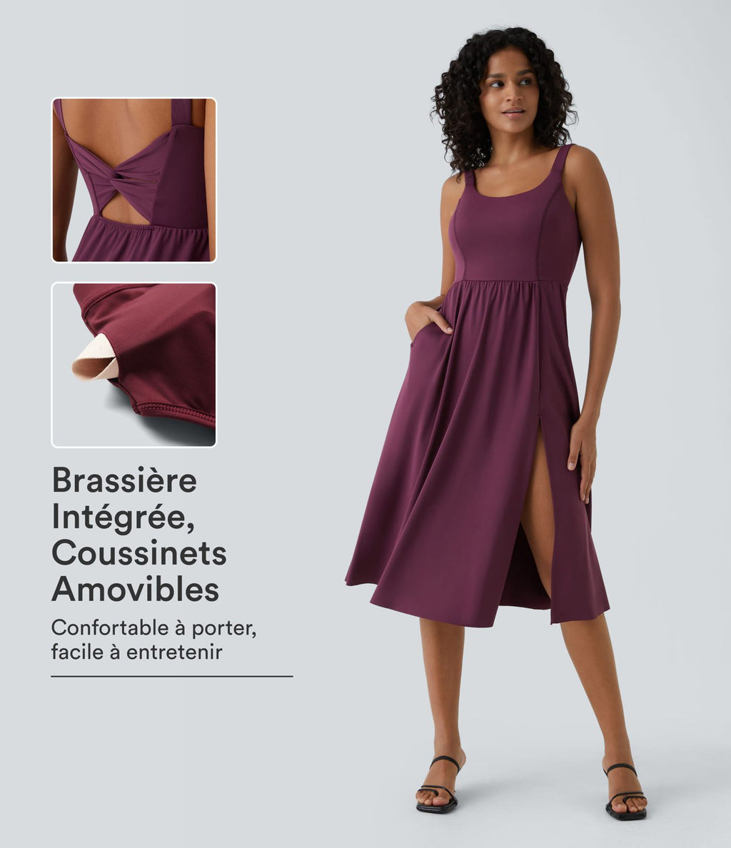 Robe décontractée mi-longue rembourrée A-D