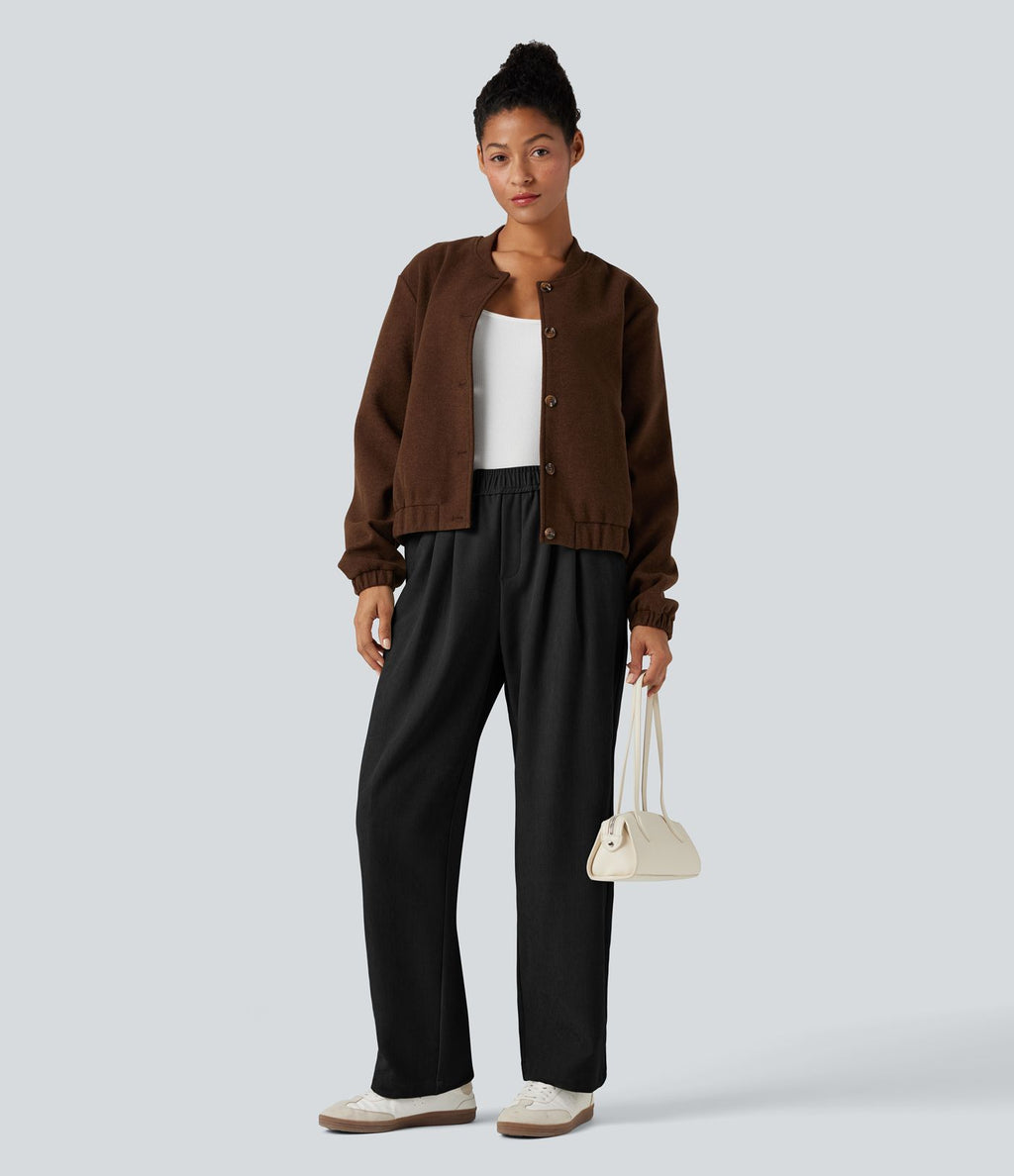 Pantalon taille mi-haute avec poches
