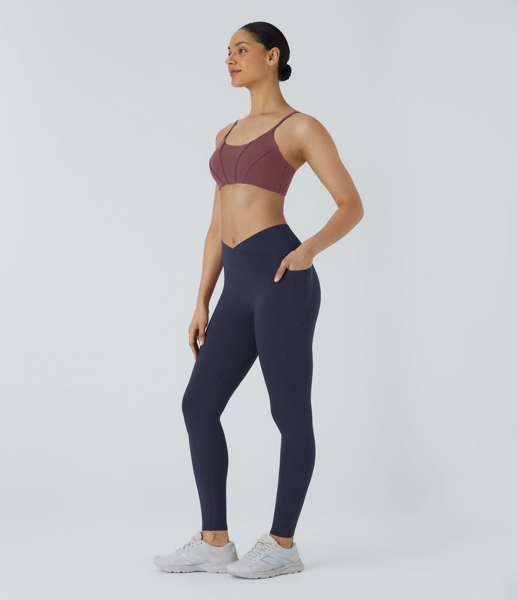 Patitoff™ 2.0 Legging Yoga Résistant Poils d'Animaux Taille Haute Croisée Poches Latérales