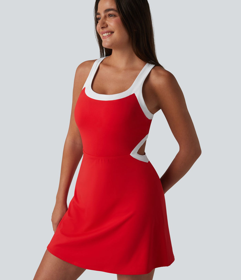 Robe de tennis mini SoftlyZero™ Airy 2-en-1 color block à effet frais InstantCool, brassière intégrée et poches, accès facile Easy Peasy