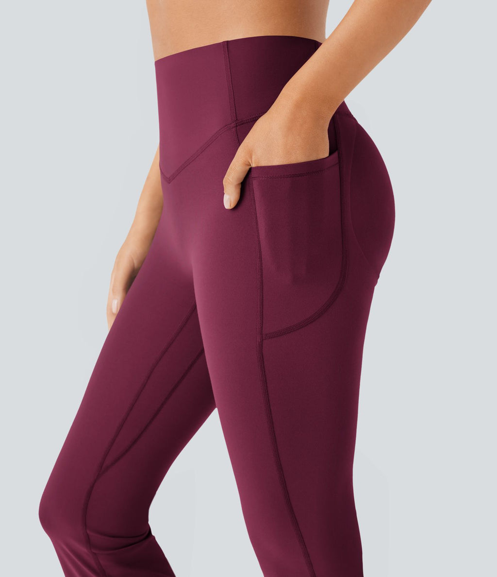 Pantalon de yoga à coupe bootcut gainant galbant taille haute avec effet scrunch et poches Halara UltraSculpt™