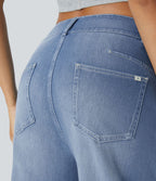 Jean Barrel 7/8 décontracté taille mi-haute avec poches Halara Flex™