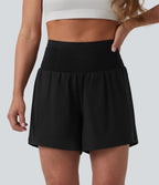 Short de yoga 2-en-1 SoftlyZero™ Airy gainant taille haute effet frais InstantCool avec poches