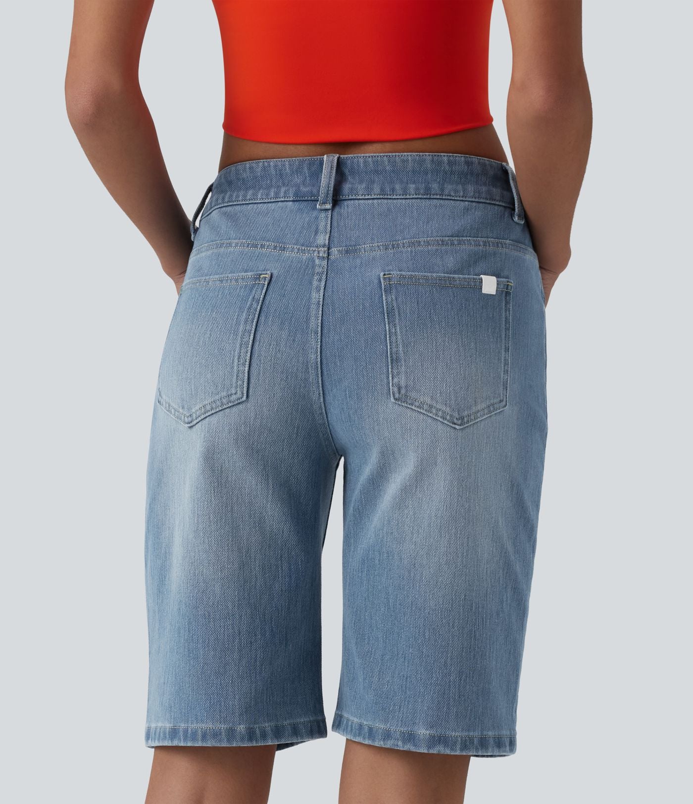 Halara Flex™ Short casual en jean asymétrique taille basse avec poches