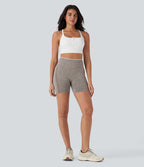 Short cycliste yoga 12,5 cm effet push-up taille haute froncé sans couture OneForm Seamless Flow