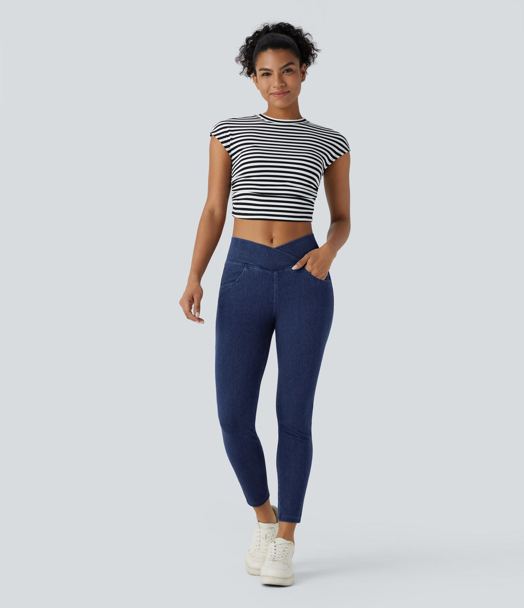 Halara Flex™ Jegging Travail Taille Haute Croisé Poches Multiples Tricot Extensible