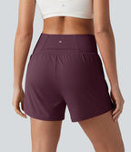 Short de yoga SoftlyZero™ Airy croisé taille haute 2-en-1 effet frais InstantCool 12,5 cm avec poches
