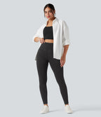 Legging décontracté gainant taille haute effet denim avec poches Halara Flex™