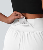 Short de yoga SoftlyZero™ Airy 2-en-1 taille haute gainant ourlet arrondi effet frais InstantCool 7,5 cm avec poches