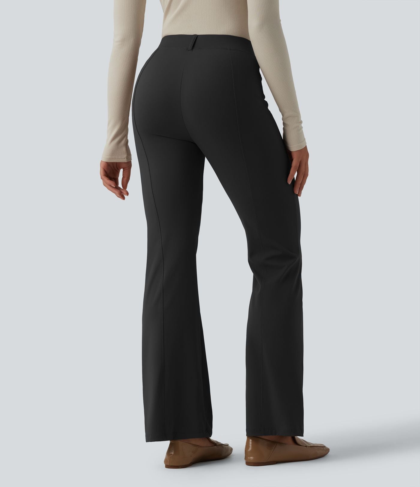 Pantalon tailleur évasé taille haute