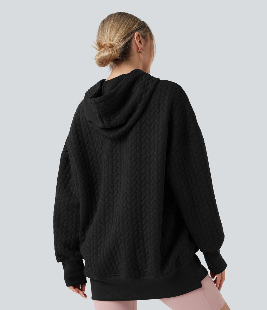 Sweat-shirt à capuche décontracté manches longues coupe décontractée
