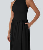 Robe longue décontractée Breezeful™ avec dos nu, bretelles croisées, séchage rapide et poches latérales