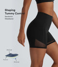 Short cycliste 12,5 cm d'entraînement gainant taille haute avec empiècements résille contrastés et poches Halara UltraSculpt™