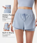 Short de sport 2-en-1 Breezeful™ taille haute à cordon ajustable, séchage rapide et poches