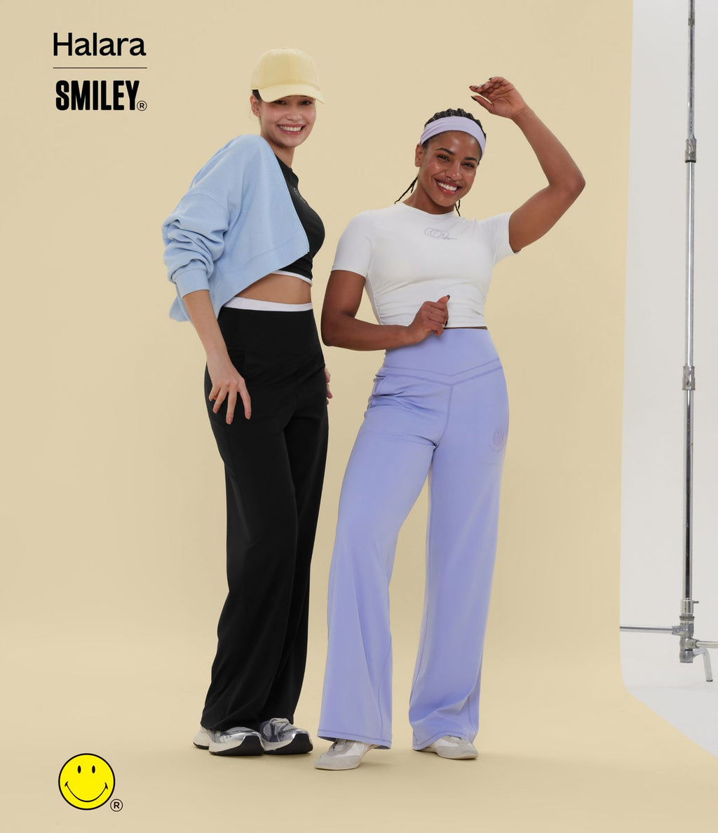 Pantalon de yoga droit Halara X Smiley® Halara UltraSculpt™ taille haute ventre plat avec poches