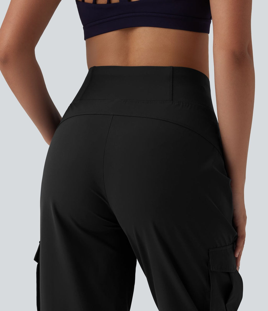 Jogging cargo décontracté à séchage rapide effet frais InstantCool taille haute avec cordon de serrage et poches, protection solaire UPF40+