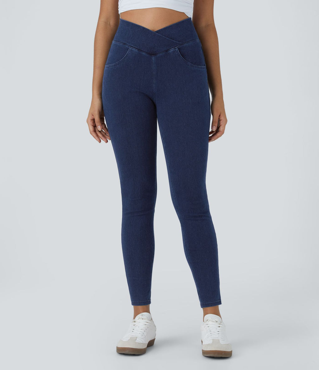 Halara Flex™ Jegging Travail Taille Haute Croisé Poches Multiples Tricot Extensible