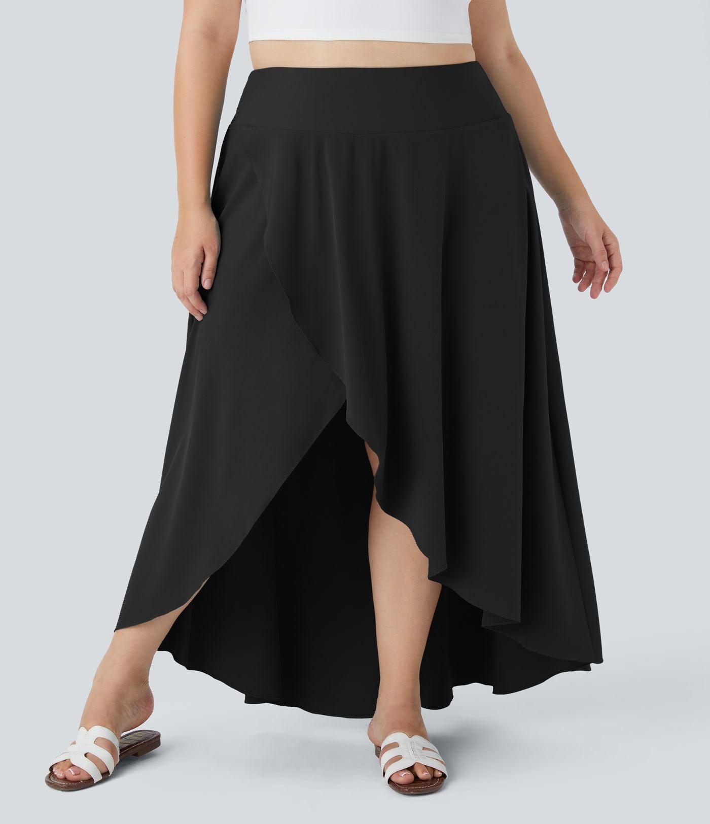 Breezeful™ Taille Haute à Volants 2 en1 Fluide Sèchement Rapide Quotidien Causal Grande Taille