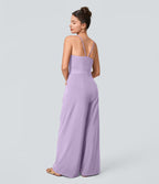 Breezeful™ Combinaison Dos Nu Poche Zippée Invisible Sur le Côté Jambe Large Séchage Rapide
