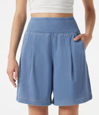 Halara Flex™ Short décontracté ample en jean taille haute 17,5 cm avec poches