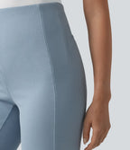 Pantalon évasé casual SpacerTek™ taille haute gainant en maille côtelée à poche