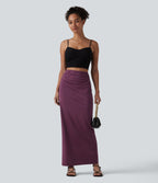 Jupe crayon longue taille haute effet frais InstantCool avec fronces