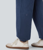 Jogging décontracté coton taille mi-haute croisé avec poches