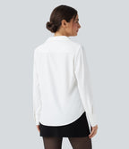 Chemise tailleur manches longues ourlet arrondi