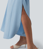 Robe midi à bretelles col V