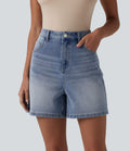 Short denim ample décontracté Halara Flex™ taille haute avec poches