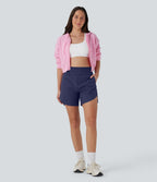 Short de course 2-en-1 Breezeful™ taille haute, poches multiples, ourlet arrondi, séchage rapide 12,5 cm - Longueur prolongée