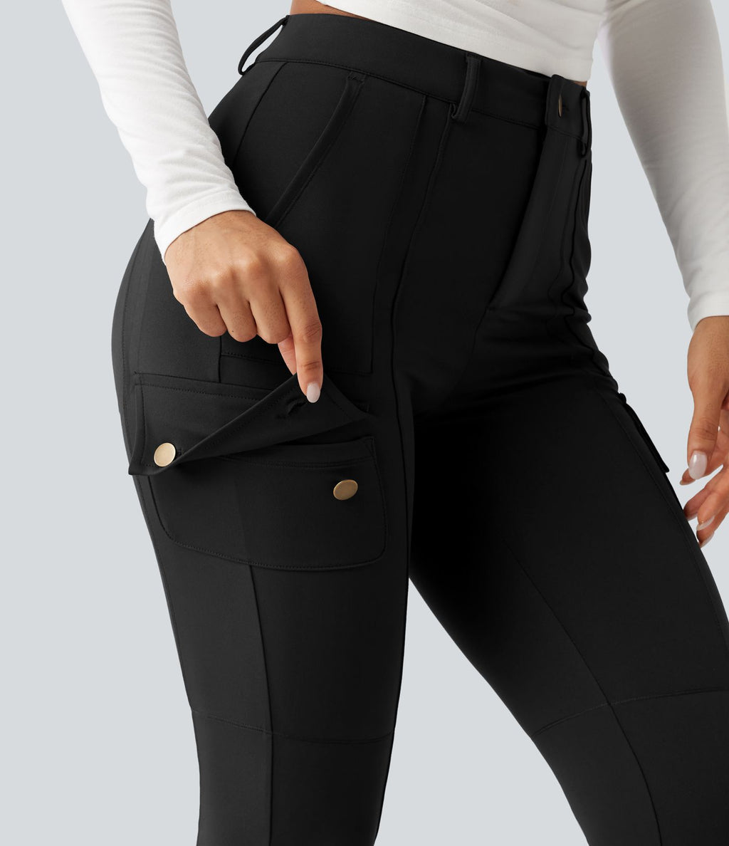 Pantalon cargo DayStretch taille haute galbant effet liftant fessiers avec poches
