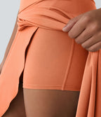 Jupe Longue Casual Breezeful™ Taille Haute à Volants 2en1 Fluide Sèchement Rapide Quotidien Maxi