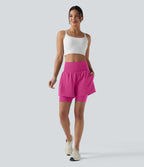 Short de yoga SoftlyZero™ Airy 2-en-1 taille ultra-haute effet frais InstantCool 17,5 cm avec poches