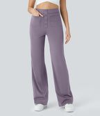 Pantalon taille haute coupe droite DayStretch avec poches