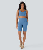Short cycliste 22,8 cm d'entraînement gainant taille haute avec poches Halara UltraSculpt™