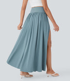 Jupe maxi fluide 2-en-1 gainante taille haute à séchage rapide Breezeful™